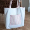 torba shopper rożowa w paski