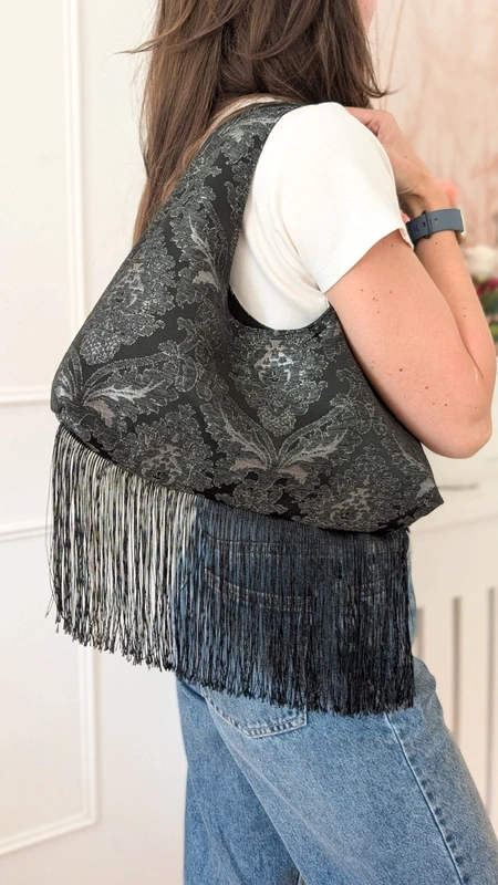 839a45a1 Torebka hobo mini z frędzlami / boho chic / retro vintage