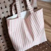 torba shopper rożowa w paski